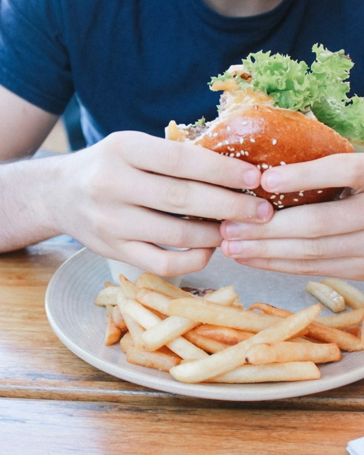 man eating